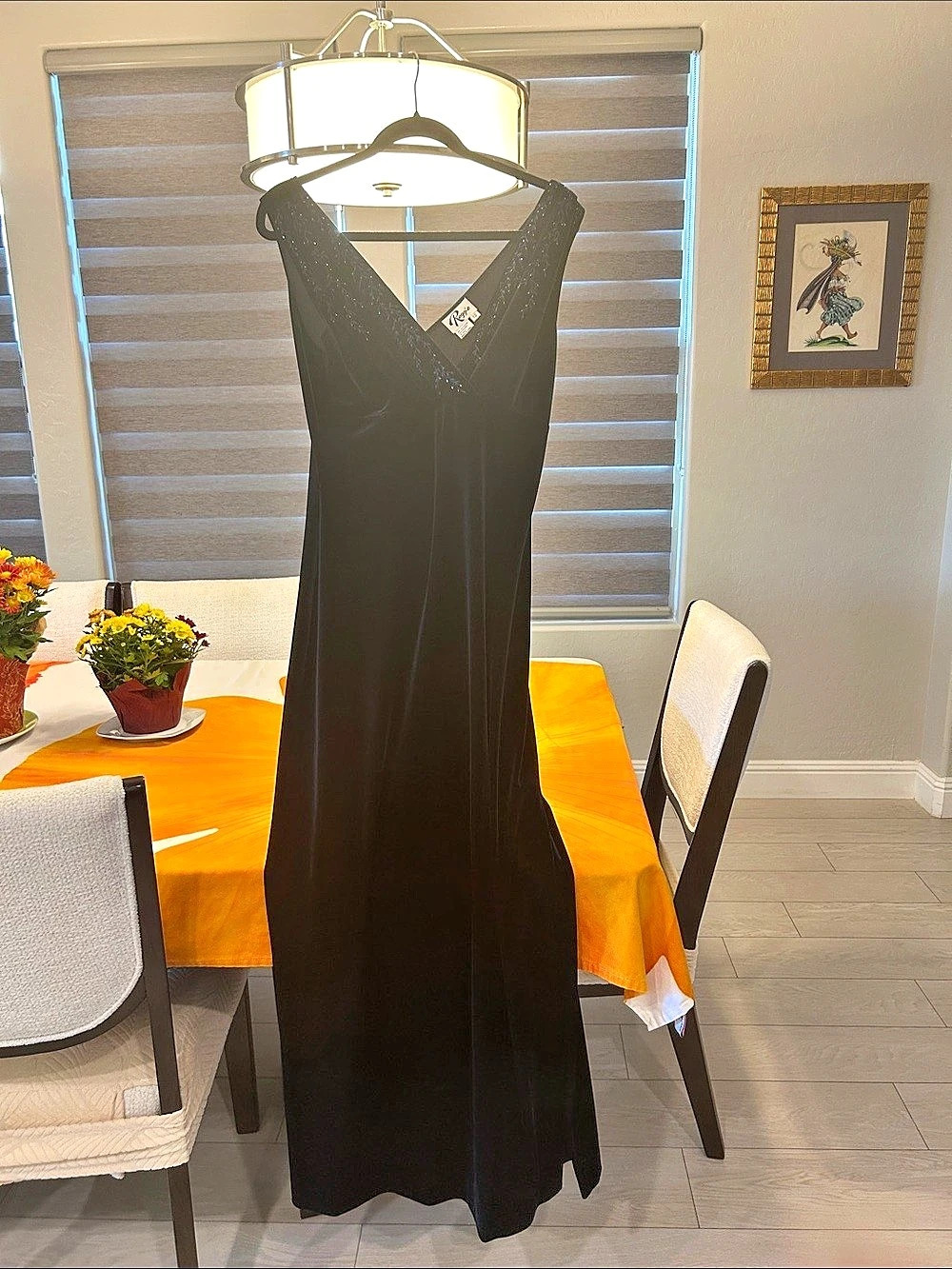 Vintage Velvet Maxi Dress in navy. Like New